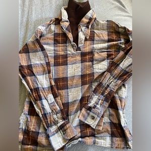 Vintage flannel/ turtle neck